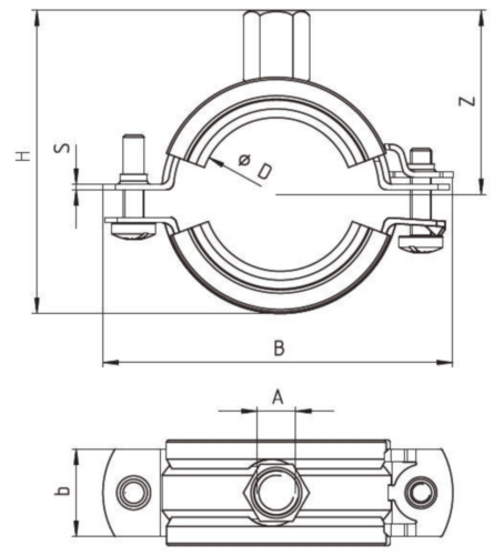 FISCHER Pipe clamp FRS Plus Steel DC01 Zinc plated