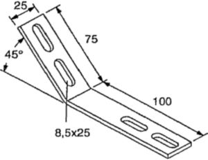 Fischer Montagewinkel Stahl Elektrolytisch verzinkt 27-45