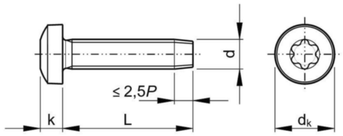 TAPTITE 2000® Tornillo cabeza cilindrica Torx® DIN ≈7500-1 Acero Cincado