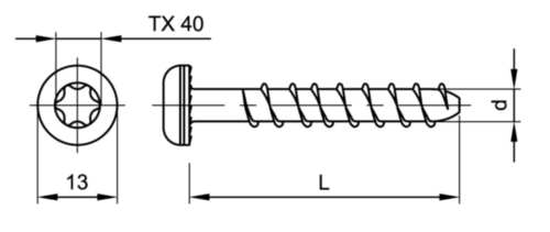 Concrete anchoring screw round head type BT Steel Zinc plated 6X45MM