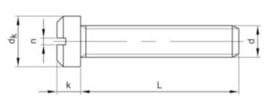 Slotted pan head screw small head DIN 920 Steel Plain 5.8 M3X3