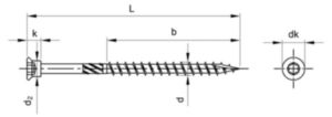 Cylindrical head srew with cutting-point 4,5X70