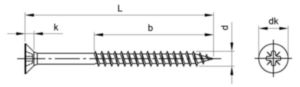 Verzonkenkop houtschroef met kruisgleuf Roestvaststaal (RVS) A4