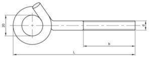 Crochet de boucle, inox Acier inoxydable (Inox) A2