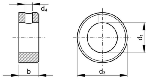 Kroužek stavěcí s otvorem pro čep DIN 705B DIN 705 B Ľahko obrobiteľná oceľ Nelegovaná