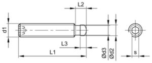 Hex socket grub screw with thrust point DIN 6332-IS Steel Black Oxide 5.8