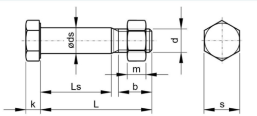 Structural assembly set with fit bolt EN 15048 Steel Plain 8.8/8
