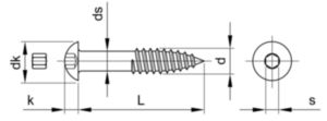Șuruburi pentru lemn cu cap cilinidric cu dop Oțel Zincat with plug 10X130MM