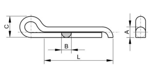 Splitpen hammer lock type ASME ASME B18.8.1 Koolstofstaal Elektrolytisch verzinkt