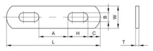 Sluitplaat voor U-beugels Roestvaststaal (RVS) AISI 304 5/16X4.750