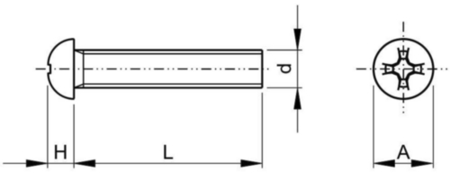 Parafuso cabeça redonda UNC asme B18.6.3 ASME B18.6.3 Aço inoxidável (Inox) A2 (AISI 304/18-8) #8-32X1.1/4