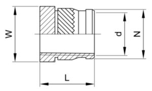 Inserții cu filet interior cu fixare sonică pentru materiale plastice Alamă CU2/CU3