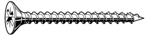 HECO-UNIX Plus Cross recessed countersunk head screw for chipboard Steel Zinc plated 5X60MM