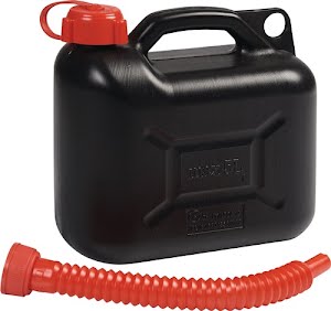 Transportbrandstofjerrycan inhoud 5 l zwart HD-PE L265xB135xH270 mm NOW