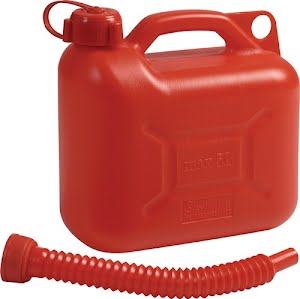 Transport fuel canister contents 5 l red HD-PE L265xW135xH270 mm NOW