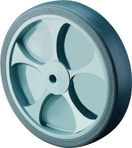 Reserve-wiel wiel-d. 200 mm draagvermogen 220 kg rubber grijs as-d. 20 mm BS ROLLEN