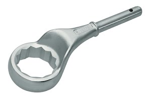 Heavy-duty ring spanner 2 A 27 width across flats 27 mm length 190 mm offset GED