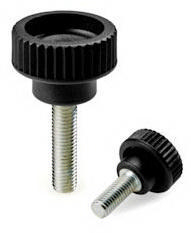 Knurled knob with steel zinc plated threaded end Glass-fibre reinforced plastic M5X15