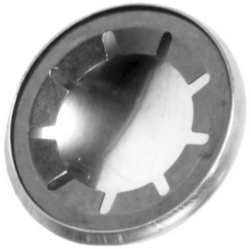 Push-on fixing washer for shafts, with cap type A Spring steel