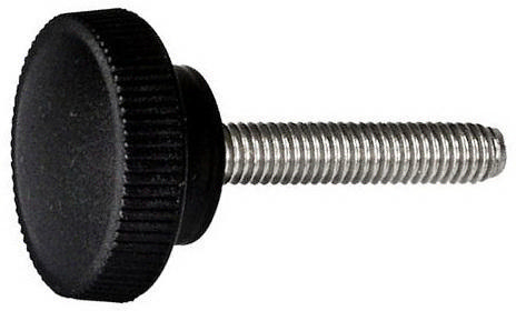 Knurled knob, with steel zinc plated threaded end Plastic Bachelită FS31
