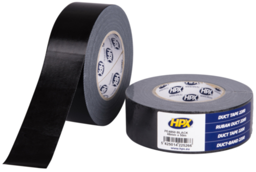 HPX 2200 Duct tape Zwart 48MMX50M