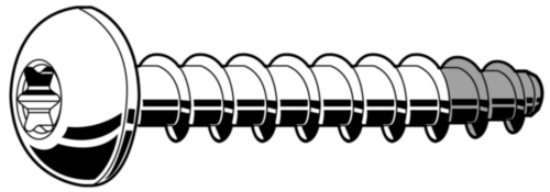 Concrete anchoring screw round head type BT Steel Zinc plated 6X45MM