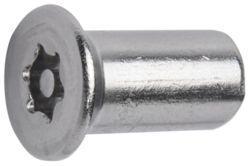Countersunk head barrel nut with Torx and pin
