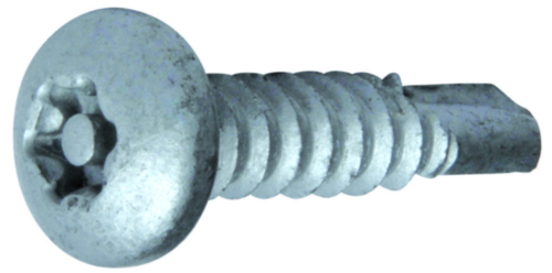 SECURITY Hexalobular socket pan head self drilling screw with pin Steel Zinc flake Cr<sup>6+</sup>free - ISO 10683 flZnnc