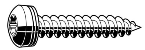 Tapping screw caphead hexalobular Stainless steel A2