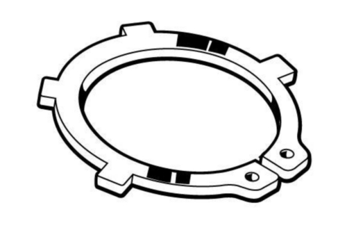 Retaining ring with lugs for shafts DIN 983 Spring steel Plain