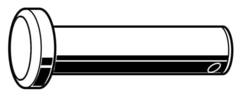 Clevis pin with head and split pin hole DIN 1444 Free-cutting steel Zinc plated