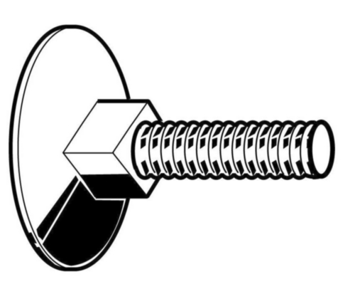 Flat countersunk head elevator bolt UNC ASME B18.5 Carbon steel ASTM A307 Plain Gr.A 1/4-20X3/4