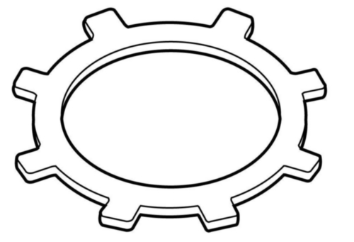 Push-in retaining ring with lugs for bores Spring steel 3/8