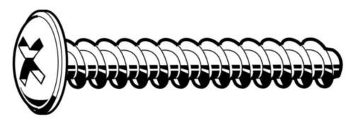Șuruburi pentru plastic EJOT cu cap rotund cu flanșă locaș PH Oțel Zincat, pasivat negru 6X12MM
