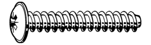 Șuruburi pentru plastic cu cap rotund cu flanșă locaș PZ, formatoare de filet Oțel inoxidabil A2 4X20MM
