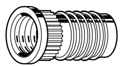 Thread insert for plastic, Fin-Fix, headed Brass