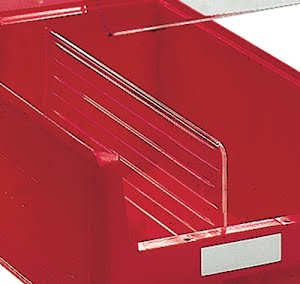 Promat Longitudinal divider for semi-open storage bin MK2S transparent 10/bag