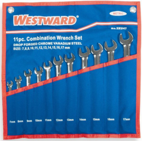 Westward Combination spanner sets SET 7-17MM