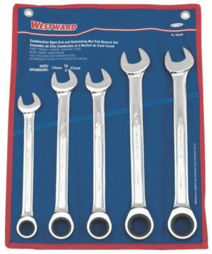 Combination spanners with ring ratchet reversible
