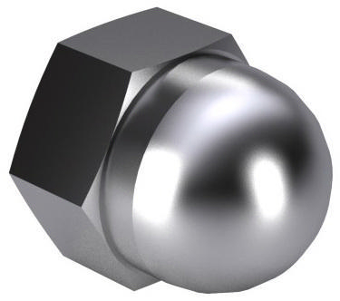 Hexagon domed cap nut, high type DIN 1587 Steel Zinc plated black passivated 6