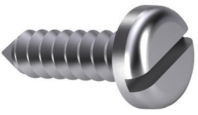 Slotted pan head tapping screw DIN 7971 C Steel Nickel plated