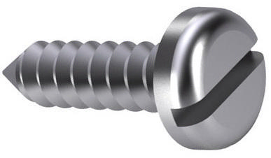 Slotted pan head tapping screw DIN 7971 C Steel Nickel plated ST3,5X9,5MM