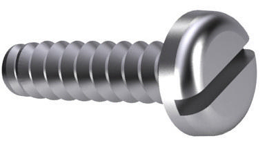 Slotted pan head tapping screw DIN 7971 F Steel Nickel plated without point