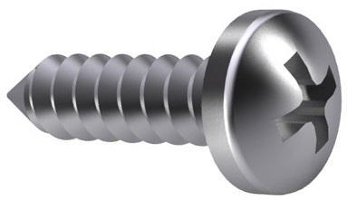 Cross recessed pan head tapping screw Phillips DIN 7981 C-H Steel Nickel plated large pack ST4,2X9,5MM