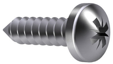 Cross recessed pan head tapping screw DIN 7981 C-Z Steel Zinc plated black passivated