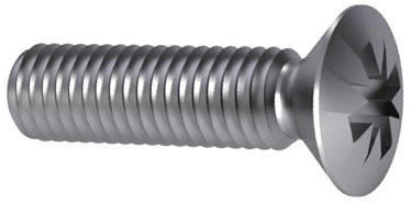 Cross recessed raised countersunk head screw Pozidriv DIN 966 A-Z Steel Zinc plated 4.8 M4X12